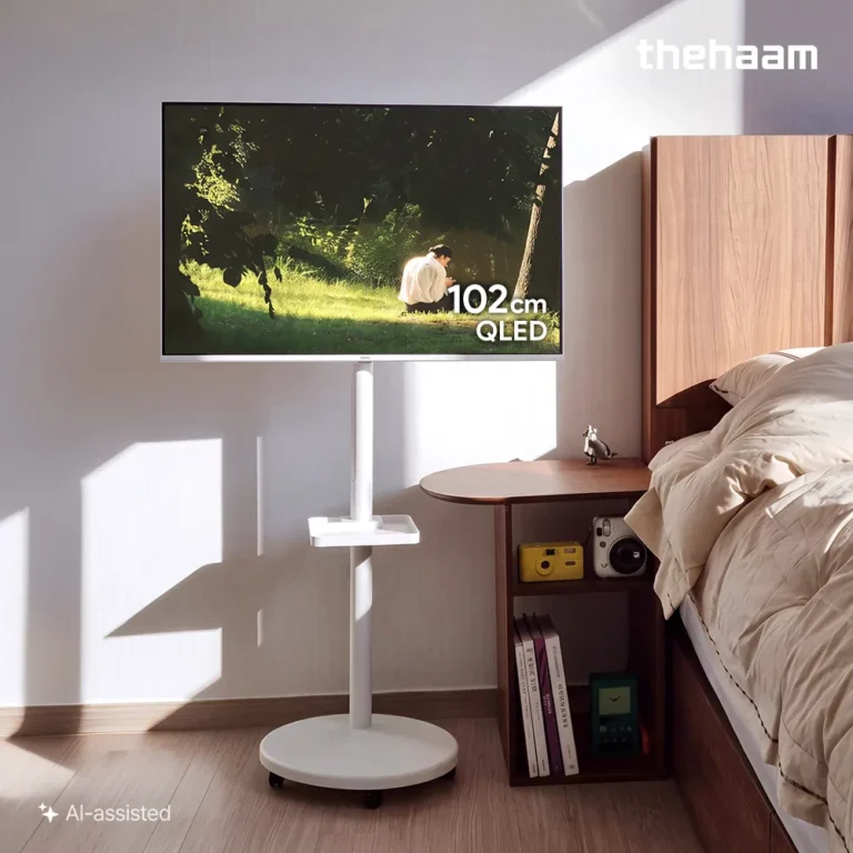 더함 삼탠바이미 스마트 QLED 라이트 102cm(40인치), 이동식 스탠드
